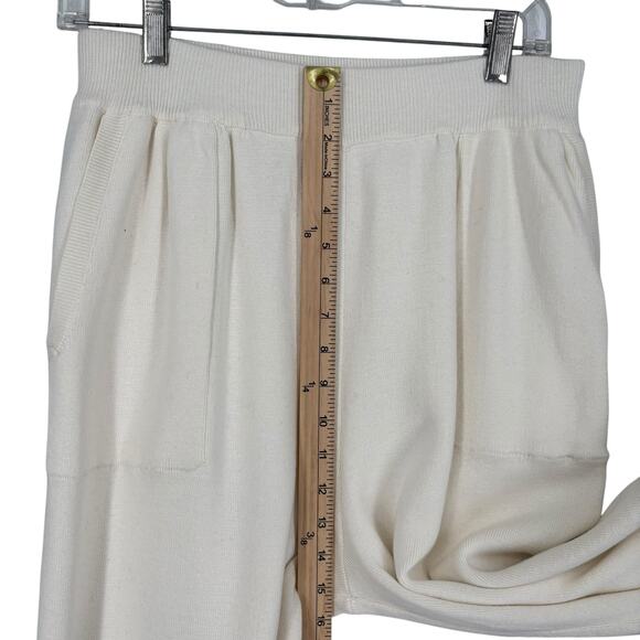 Knit Lantern Pants Sweater Cream Large Lagenlook Modern Lounge Stretch Cozycore - Picture 5 of 7